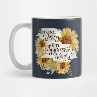 bossy woman gift, watercolor botanical,  sunflower floral flowers Mug